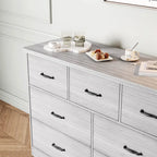 Modern Dresser for Bedroom, 7 Drawer Double Dresser Sideboard