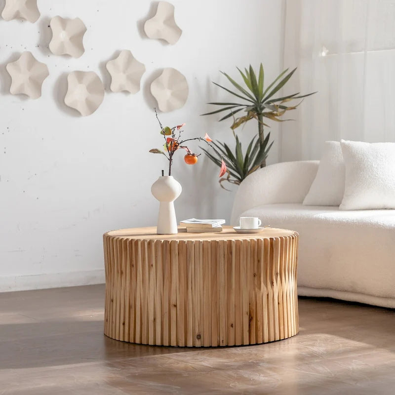 Retro Fashion Style Cylindrical Coffee Table