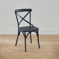 Vintage Series Distressed Metal X Back Side Chair - Antique White