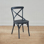 Vintage Series Distressed Metal X Back Side Chair - Antique White