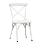 Vintage Series Distressed Metal X Back Side Chair - Antique White