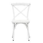 Vintage Series Distressed Metal X Back Side Chair - Antique White
