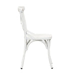 Vintage Series Distressed Metal X Back Side Chair - Antique White
