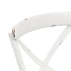 Vintage Series Distressed Metal X Back Side Chair - Antique White