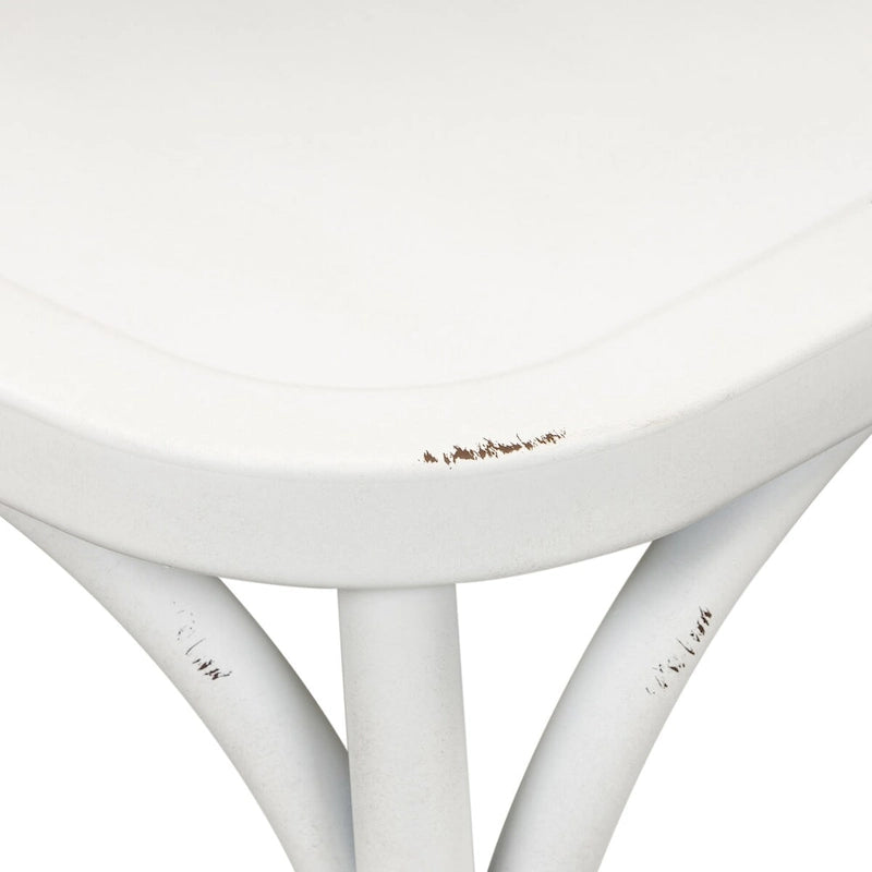 Vintage Series Distressed Metal X Back Side Chair - Antique White