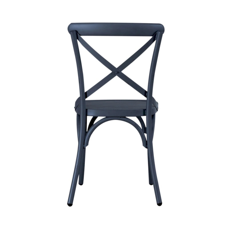 Vintage Series Distressed Metal X Back Side Chair - Antique White