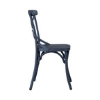 Vintage Series Distressed Metal X Back Side Chair - Antique White
