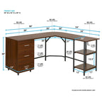 Modern Designs L-Shape Home Office Desk With Storage