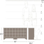 24 Pair Shoe Storage Cubby Bench - 15.5D x 60W x 20.25H