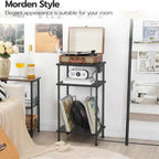 3 Tier Record Player Stand - 15.7L x 11.8W x 29.1H