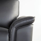 Modern Leather Match Manual Reclining Sofa with Flared Padded Arms