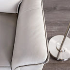 Modern Leather Match Manual Reclining Sofa with Flared Padded Arms