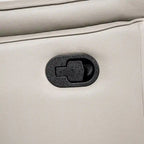 Modern Leather Match Manual Reclining Sofa with Flared Padded Arms
