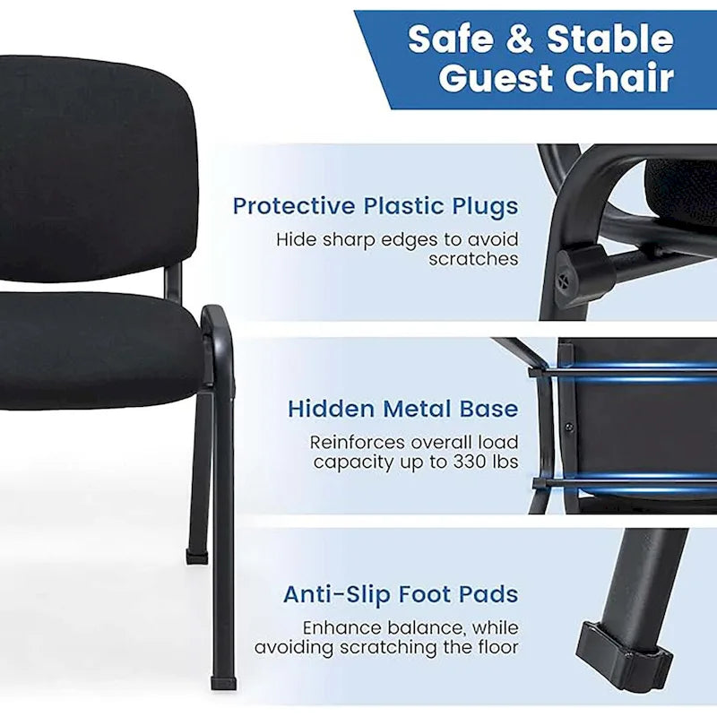 Meeting Room Conference Chair w/ Metal Frame & Upholstered Back