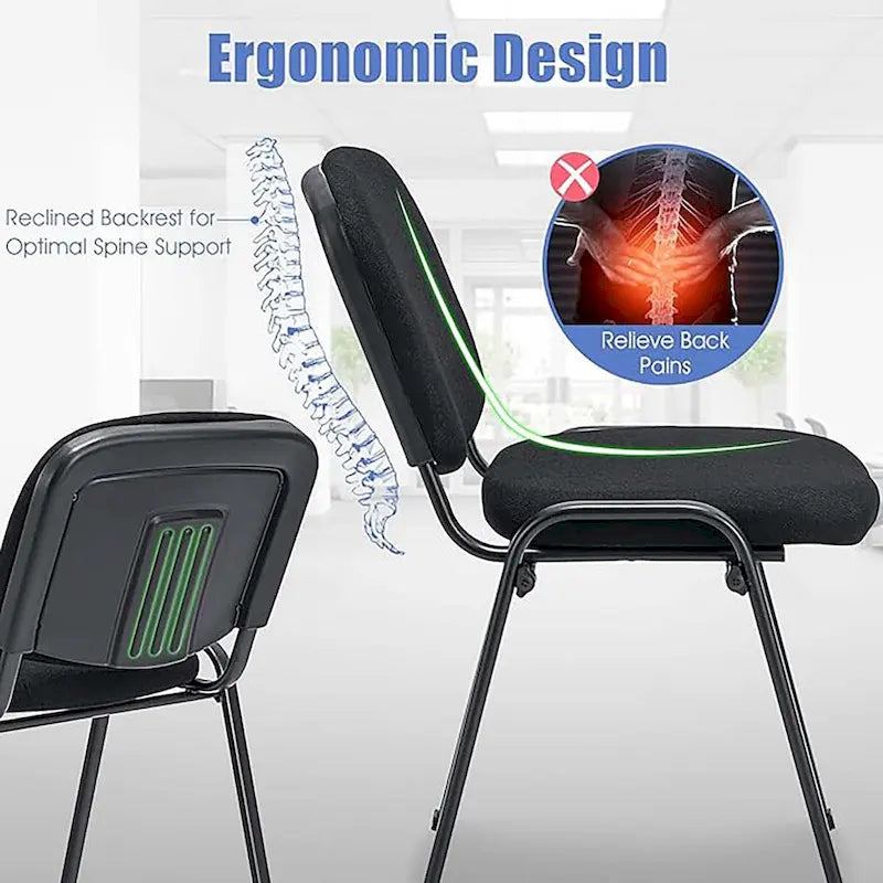 Meeting Room Conference Chair w/ Metal Frame & Upholstered Back